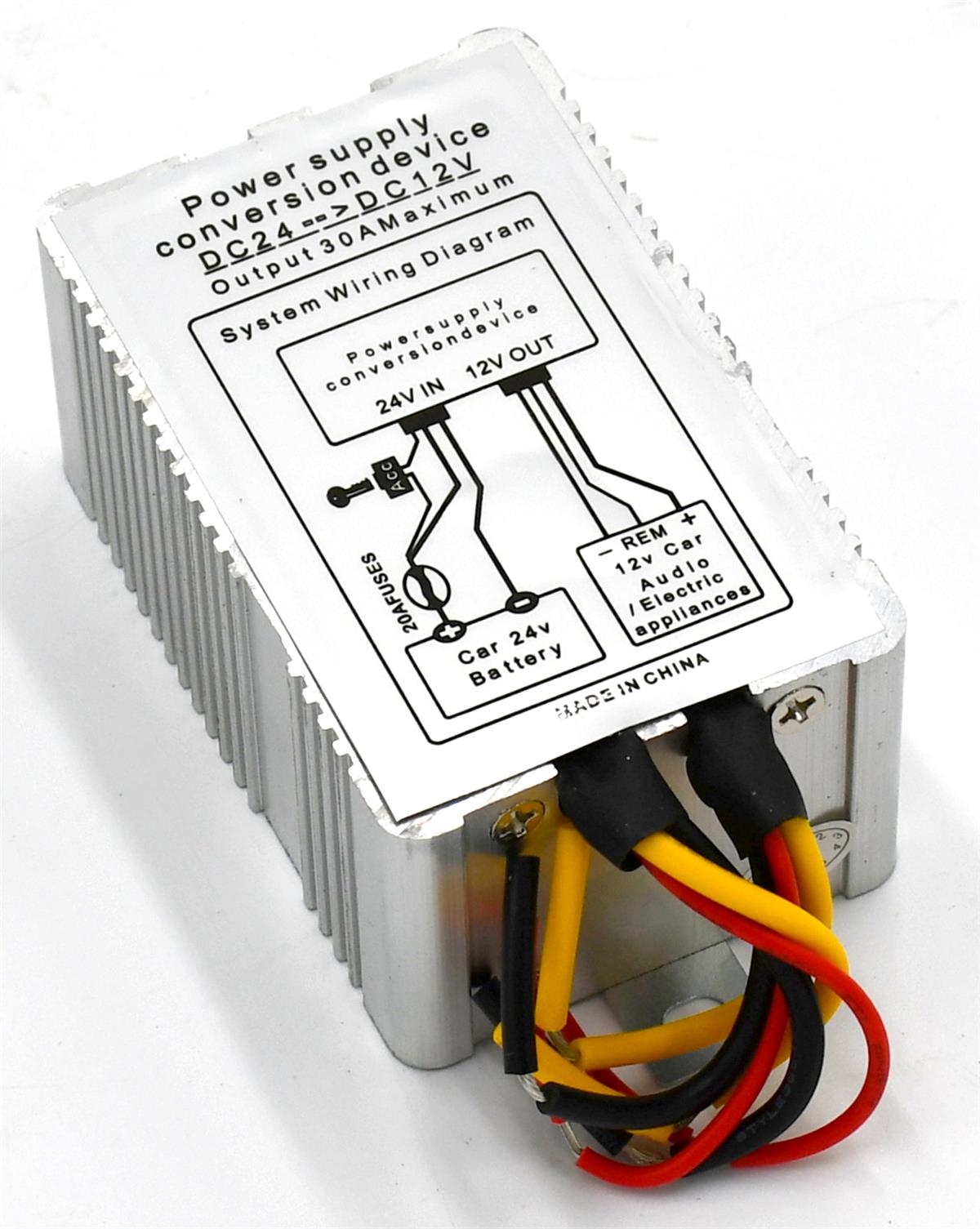 Voltage Converter 24 Volt to 12 Volt 30 Amp